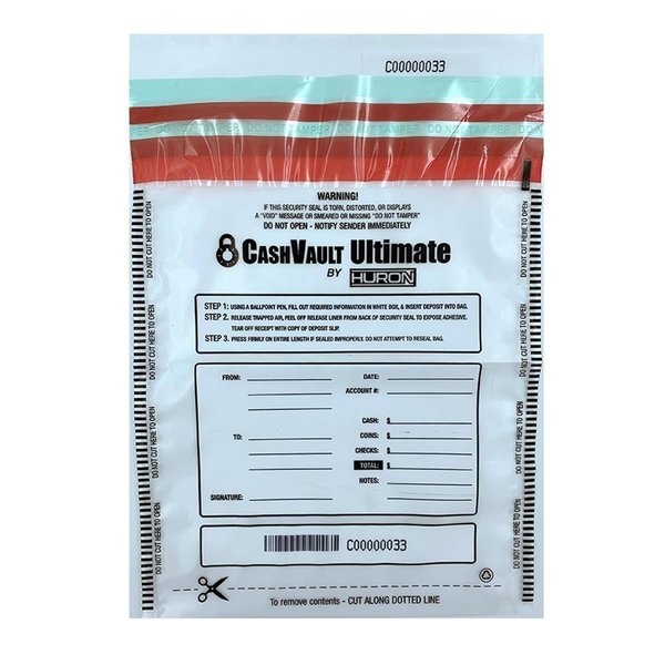 Huron 9 x 12 in Level 4 Tamper Evident Bag Clear 100PK HASZ0061